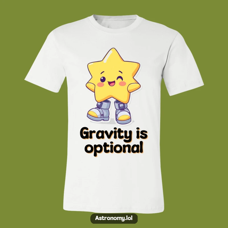 Funny Star Gravity Boots T-Shirt - Cheerful Cosmic Comedy Tee Gift