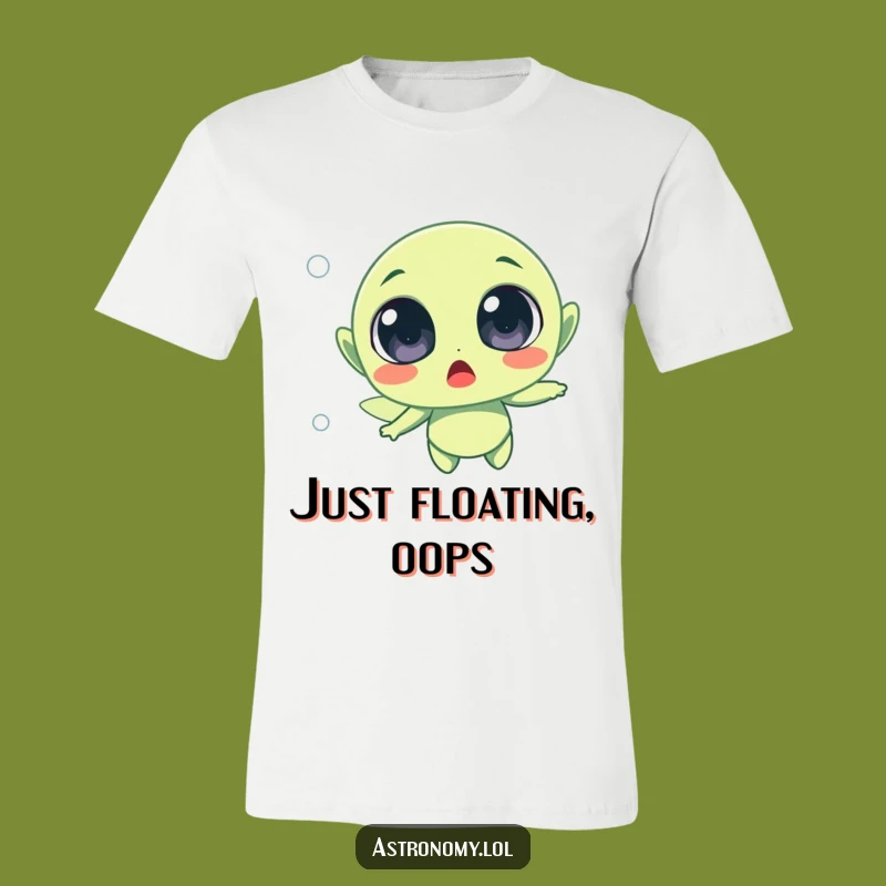 Funny Surprised Alien Floating T-Shirt - Outta This World Reaction!