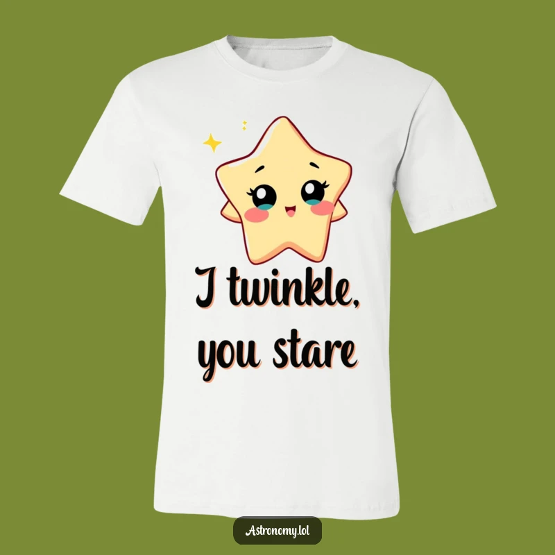 Funny Curious Star T-Shirt: Playful Twinkling Character Design - Amazing Gift!