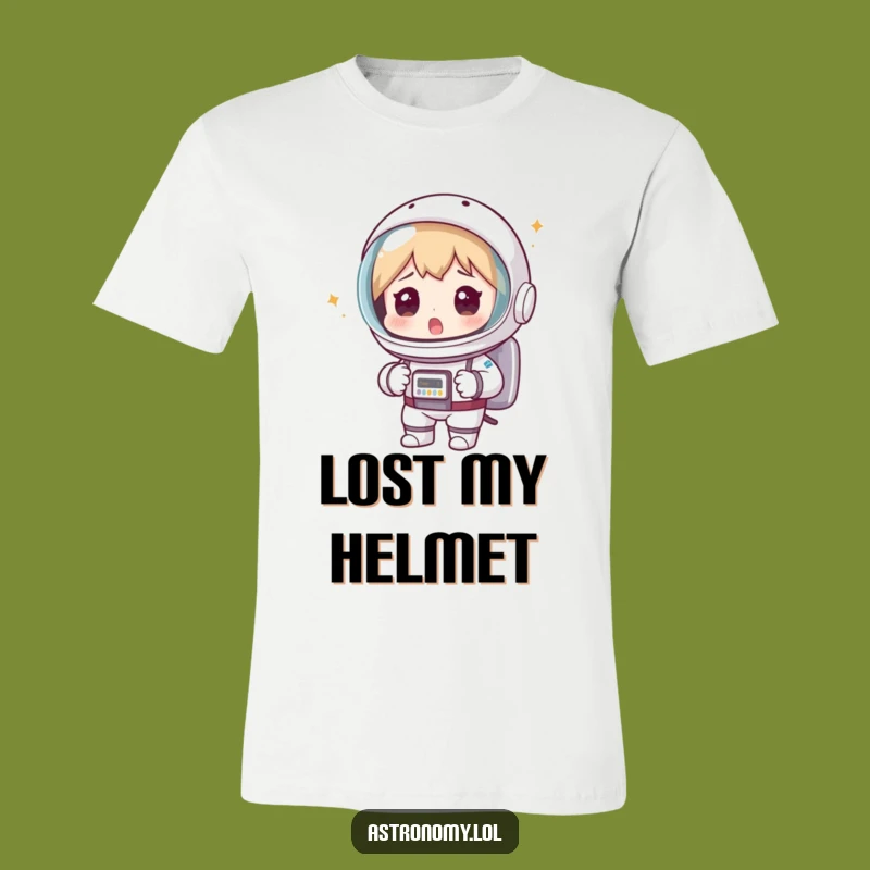 Funny Surprised Astronaut T-Shirt - Hilarious Colander Helmet Space Tee Gift