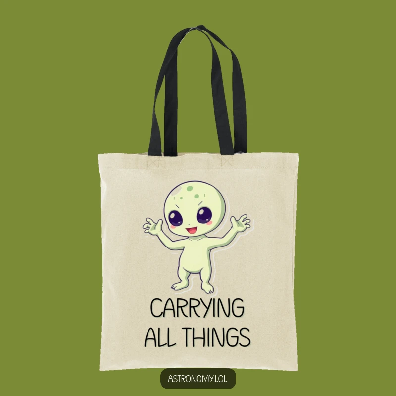 Funny Bouncing Alien Tote Bag: Three-Armed Greeter for Daily Errands
