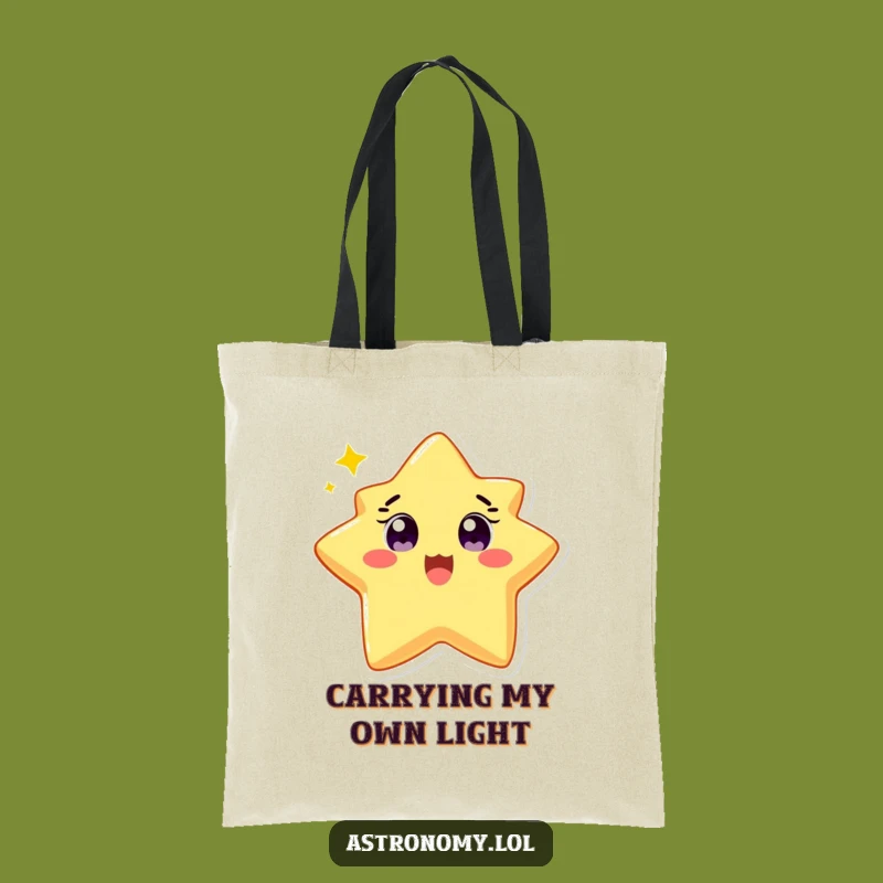 Funny Star Tote Bag: Delighted Twinkling Character, Handy & Happy Gift