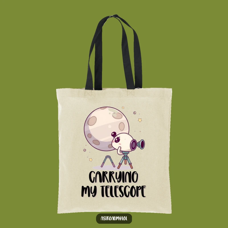 Funny Space Tote Bag: Surprised Character and Giggle Planet, Practical Funny Gift