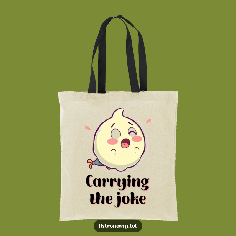 Funny Surprised Comet Tote Bag: Laughter Tail Cosmic Carryall Gift