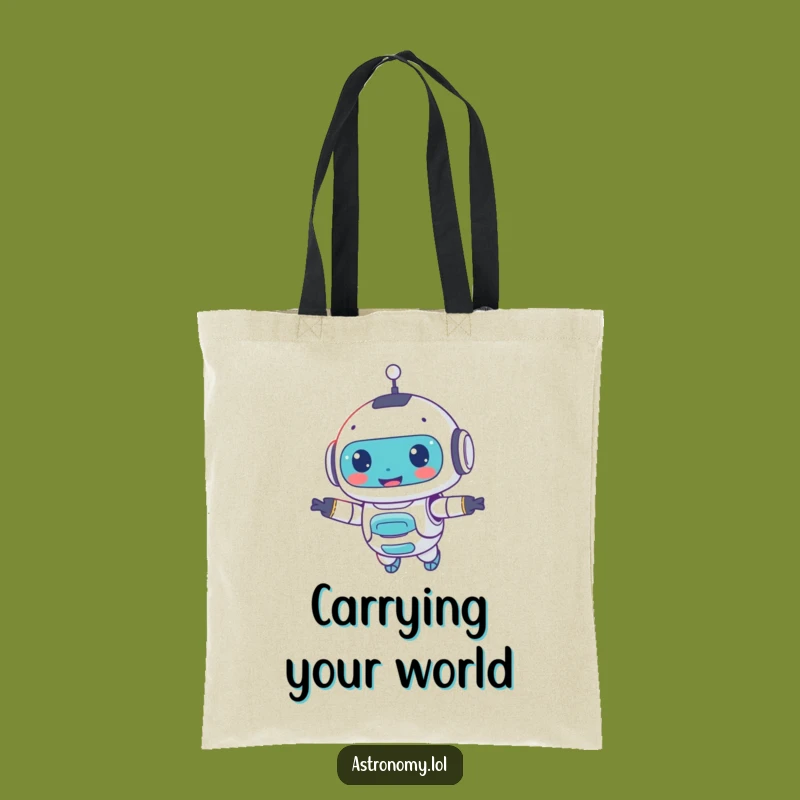 Funny Robot Companion Tote Bag: Carry Your Smile with Your AI Friend, Perfect Tote Gift