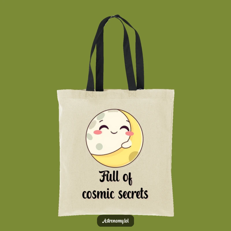 Funny Grinning Moon Winking Planet Tote Bag - Carry Celestial Smiles!