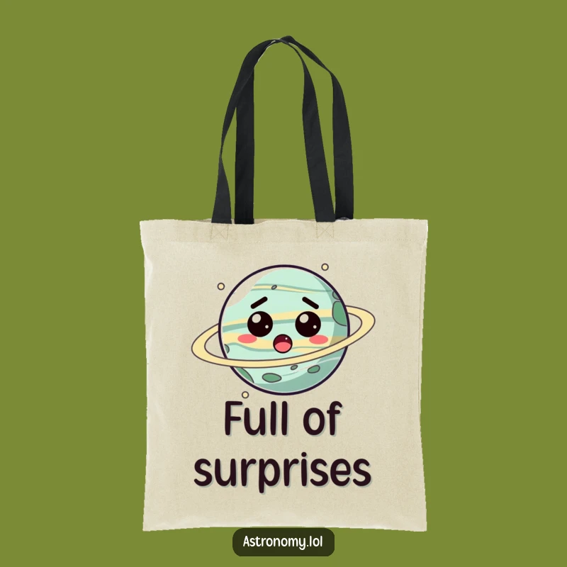 Funny Planet Tote Bag: Dizzy Character Cosmic Carryall Gift
