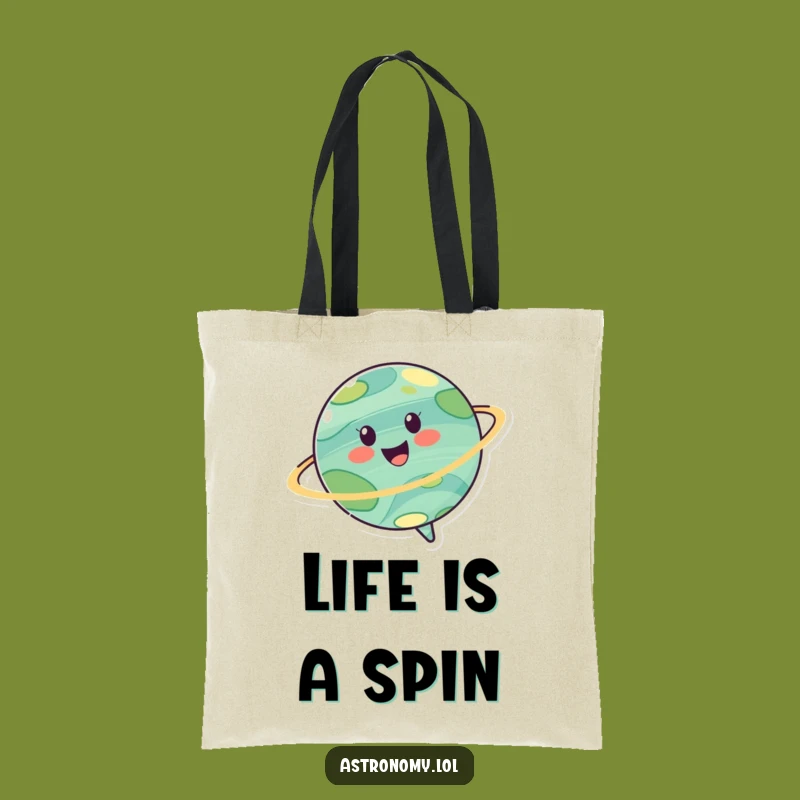 Funny Joyful Planet Tote Bag: Carry Your Cosmic Cheer