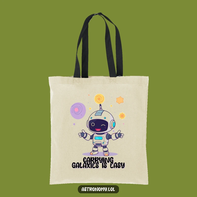 Funny Robot Juggling Galaxies Tote Bag Practical Cosmic Gift